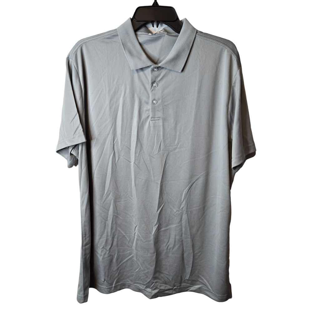 Pinspark Gray Knit Short Sleeve Outdoor Men's Golf Polo Shirt Size 2XL NWT